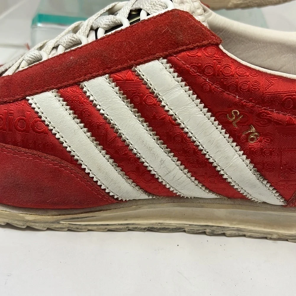 Men’s Adidas Sz 9 Red White SL 76 Munich 72 Rare 2008 Samba Athletic Track Shoes